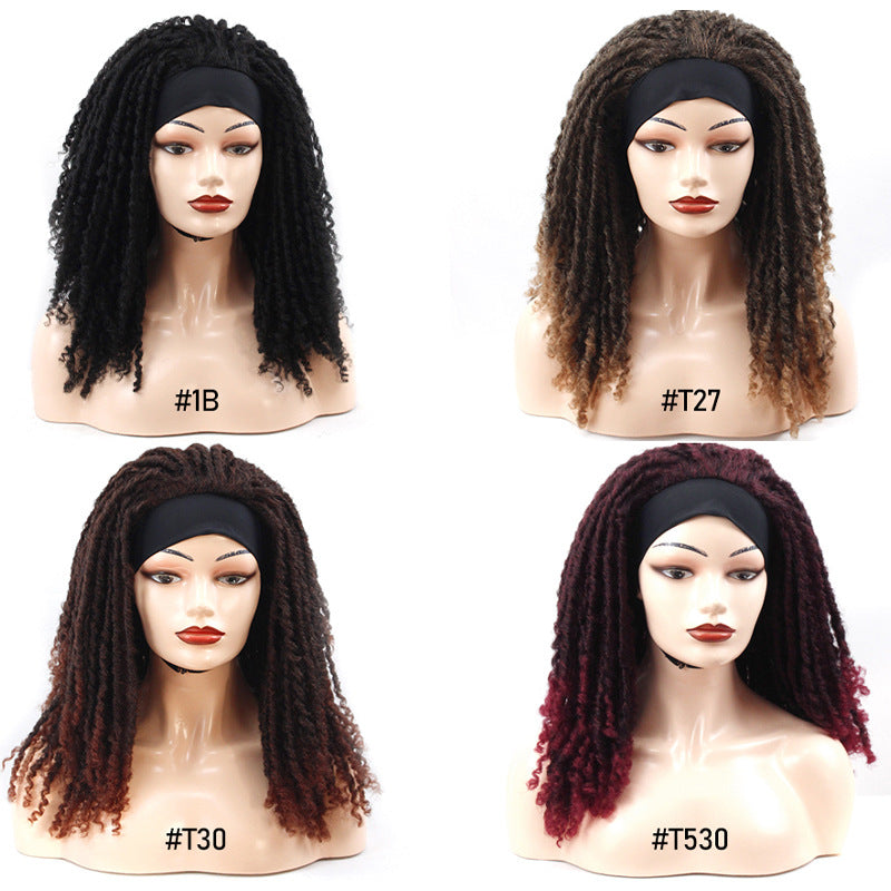 Ruban Long Curly Crochet perruque tête couverture