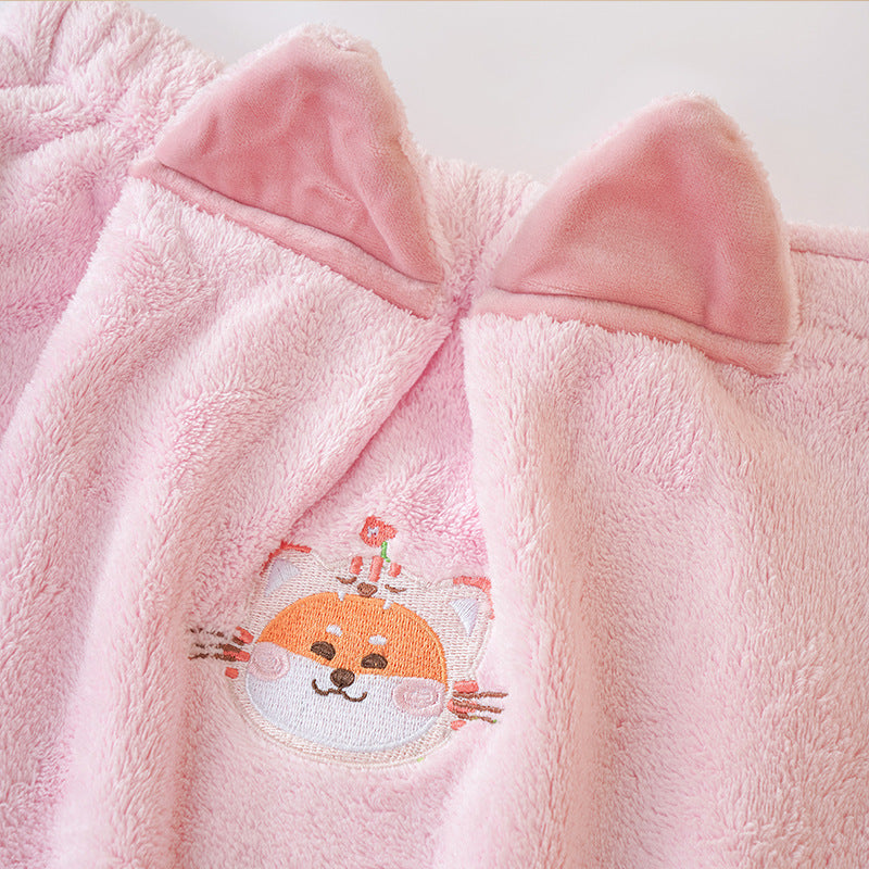 Ensemble de serviette de bain cartoon Femme forte absorbant l'eau Séchage rapide