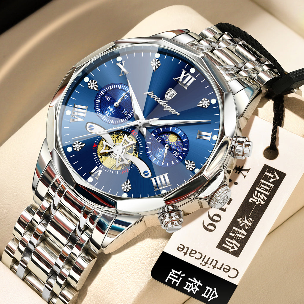 Imperméable Multifonctionnel Trendy Haute-Fin Montre Quartz Homme Lumineux