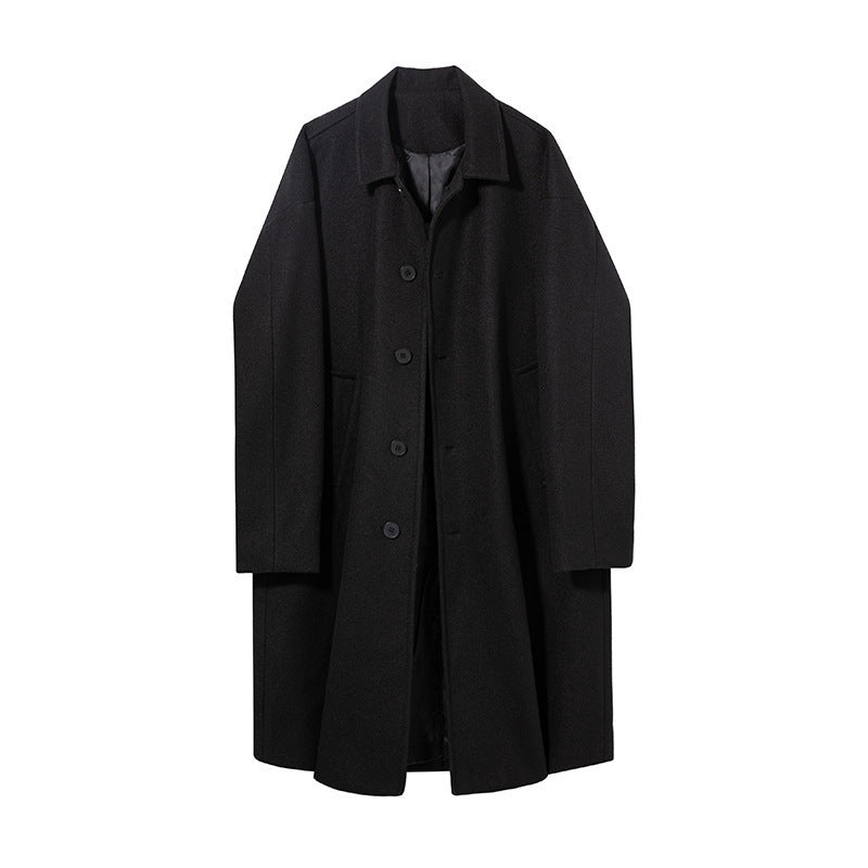 AutomneHiver Laine double-facé Manteau Hommes Style de longueur moyenne