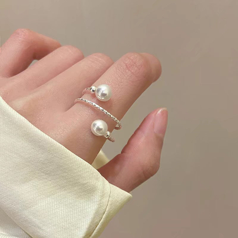 925 Argent Sterling Irrégulier Anneau Géométrique Femme Année Niche Design Sens Mode P
