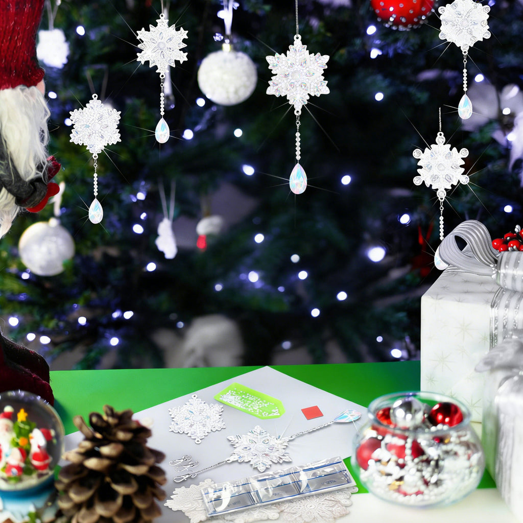 Diamond Painting Christmas Set—6 porte-clés bricolage avec chaîne et pendentif