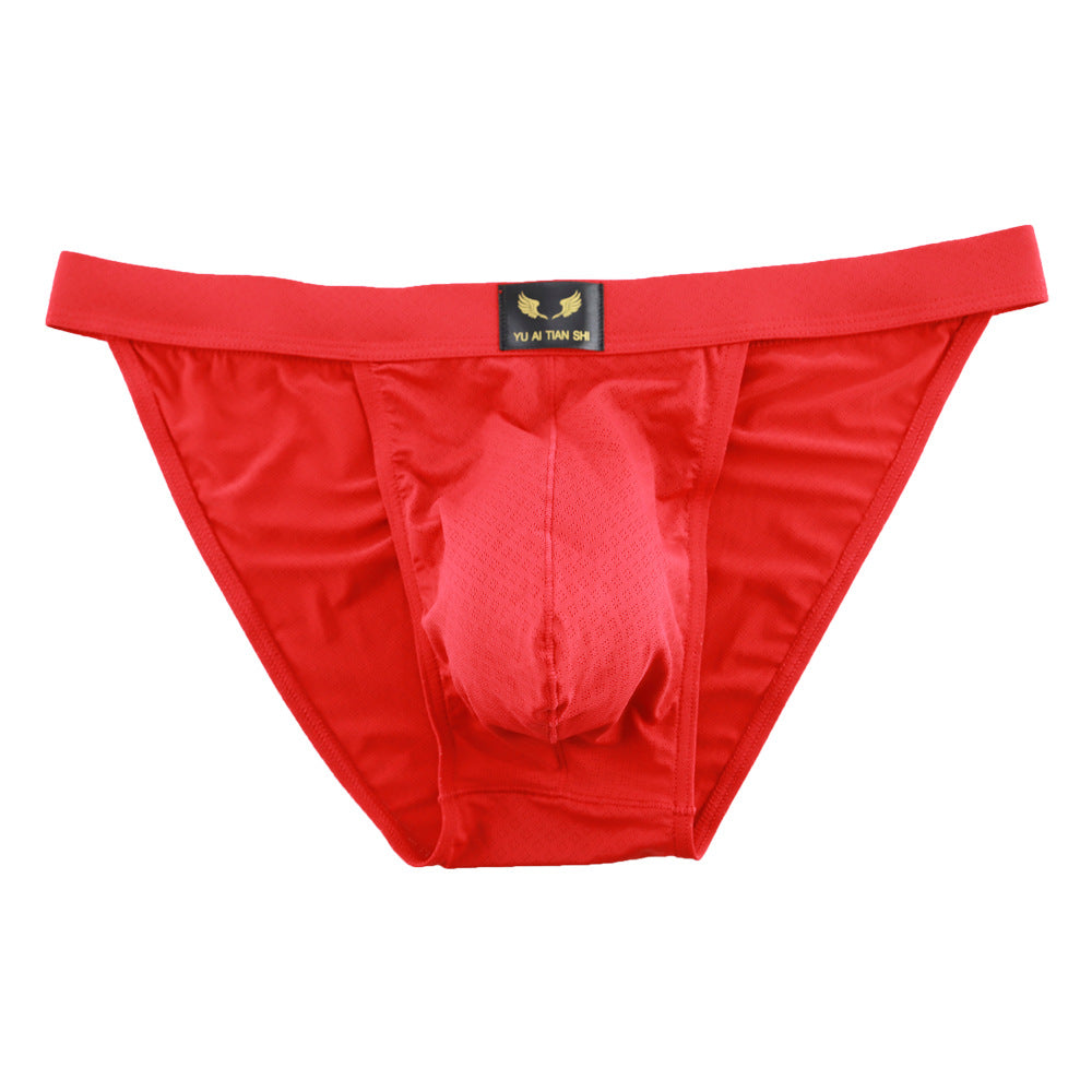 Sous-vêtements pour hommes en nylon Solid Color Mid-waist Breathable Sexy Triangle