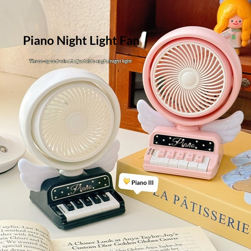 Mini Piano Night Light Fan