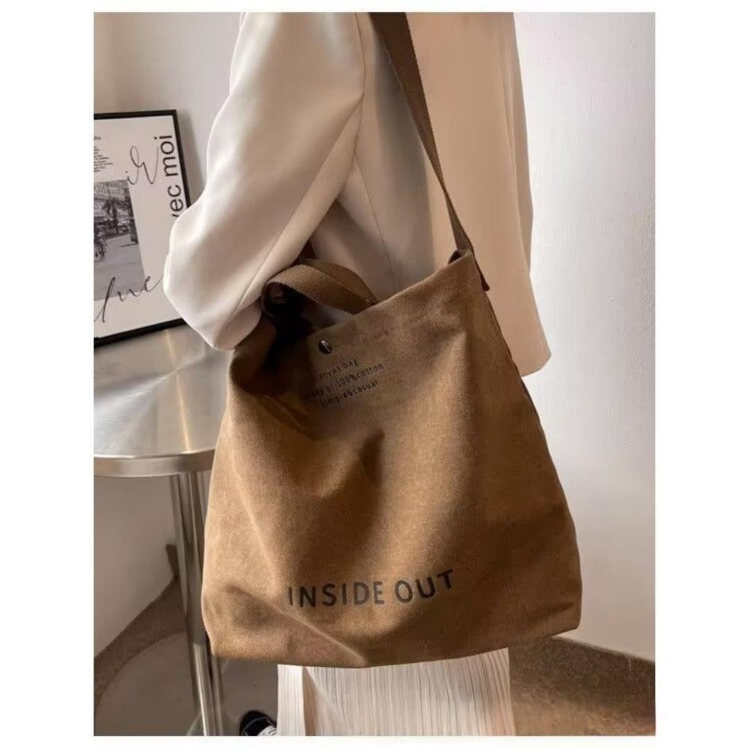 Toile épaisse Grande Capacité Sac à bandoulière léger Sac à toile rétro Diagonal - Brown O