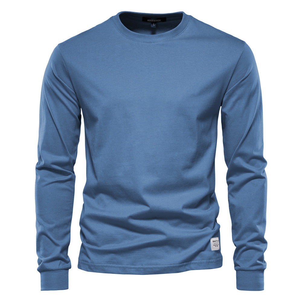 Autumn Trendy Long-Sleeved European-style Homme Solid Color Long-Sleeved Top High Street M
