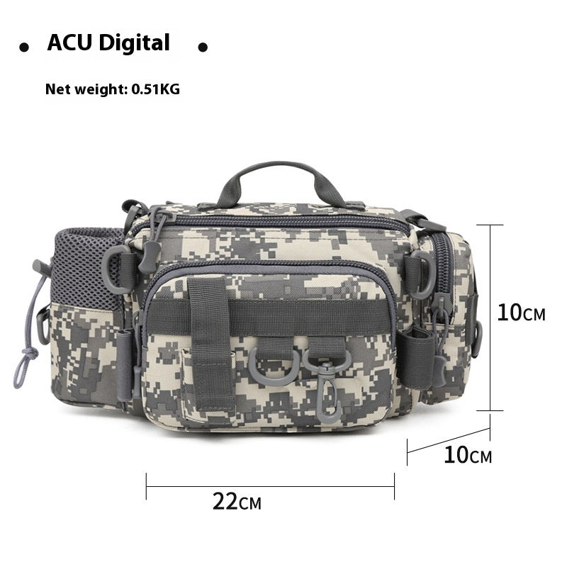 Multifonctionnel Rod Waist Bag Chambre simple Sac à dos Pêche Crossbody Bag