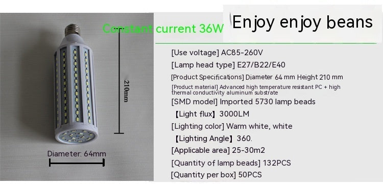 Ampoule d'économie d'énergie haute puissance à courant constant Lampe de maïs Super Bright