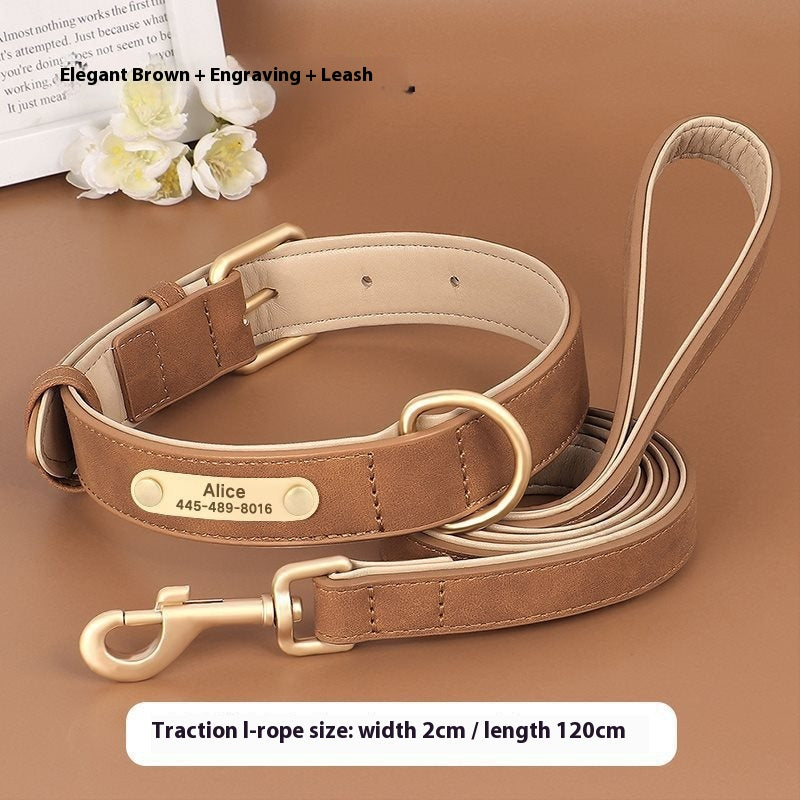 Collier de chien en cuir double couche créatif et polyvalent