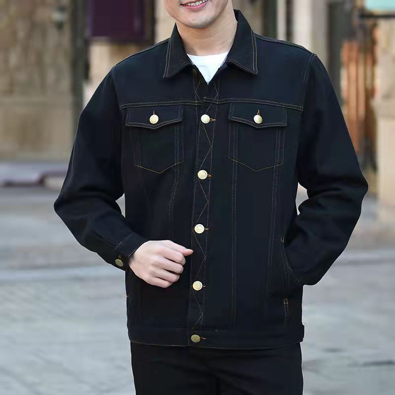 Hommes Relaxed-fit Denim Veste Casual Workwear Style