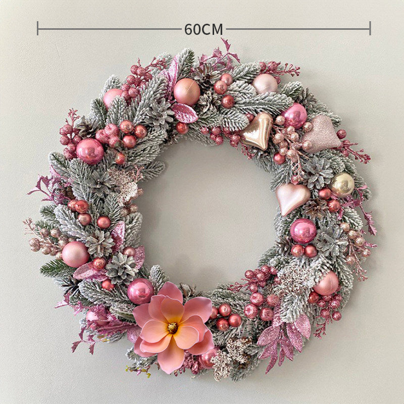 Wreath décoratif PE Flocked de Noël