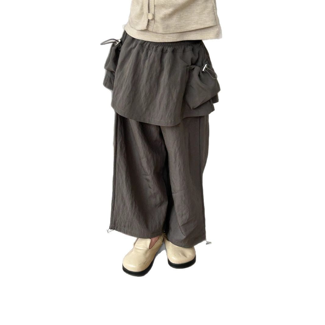 Pantalons décontractés avec rideau de pet pour enfants