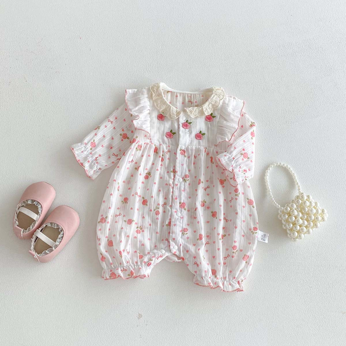 Arrivée Romper sucré en dentelle brodée pour bébé filles