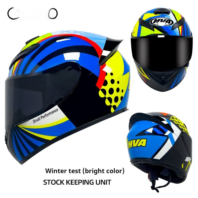 Hiver Personnalité Casque de moto Quatre saisons Knight Bluetooth Locomotive Plein visage