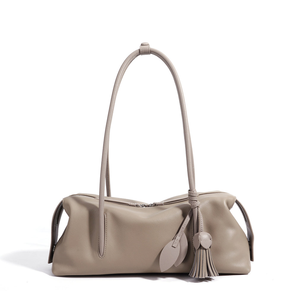 Sac à main en cuir véritable de navette sophistiqué