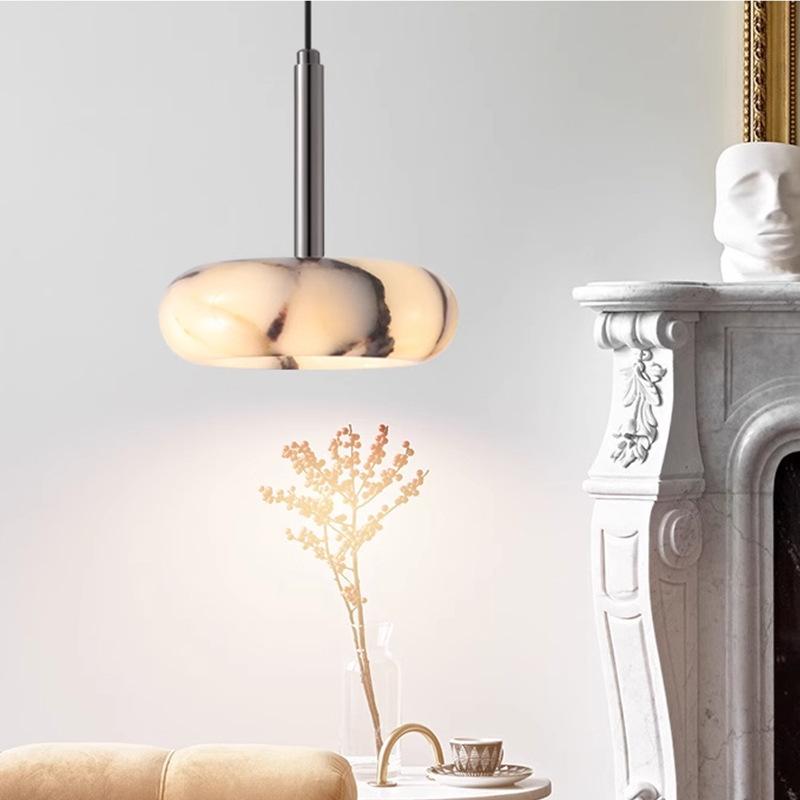 Lampe pendentif côté lit translucide Marbre fini avec un design minimaliste haut de gamme