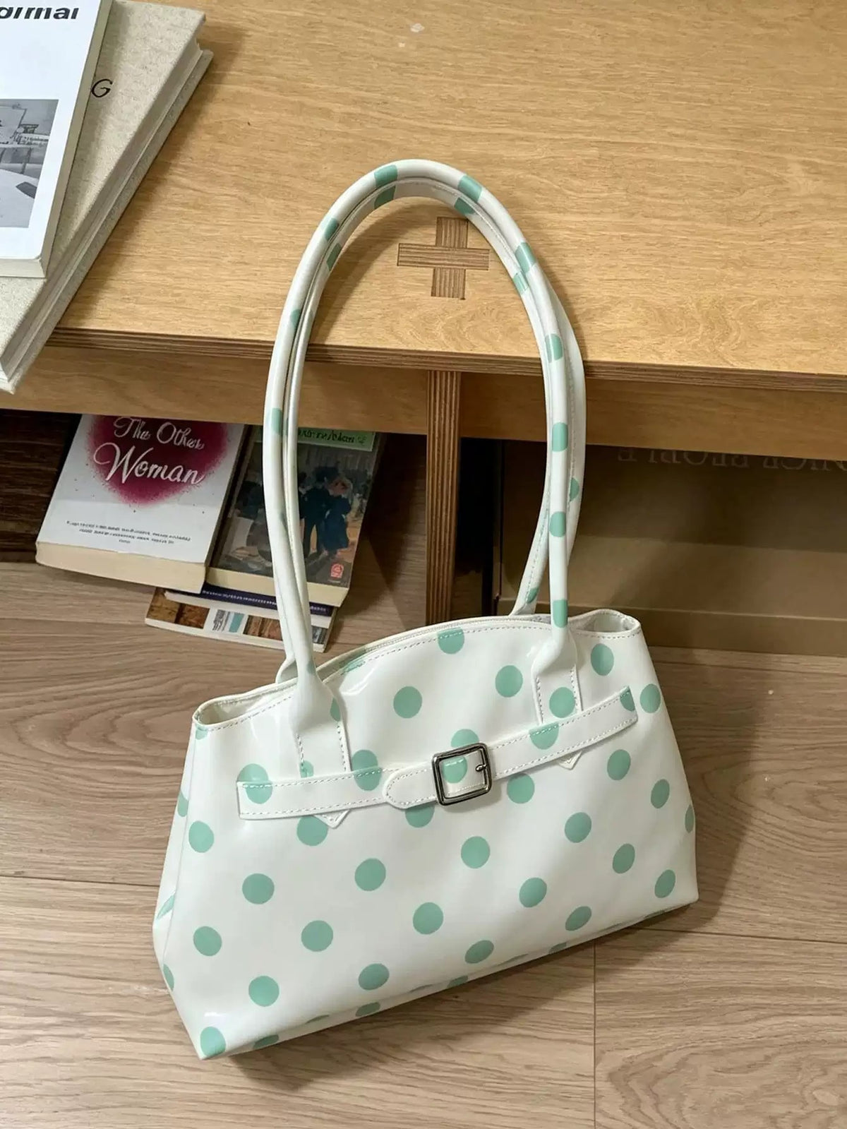 Sac à épaule transparent en jelly à grande capacité Polka-Dot