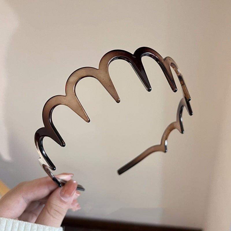 Coiffure Wave Laver le visage Dentée Bandeau antidérapante Barrettes à épingles à cheveux unisexe