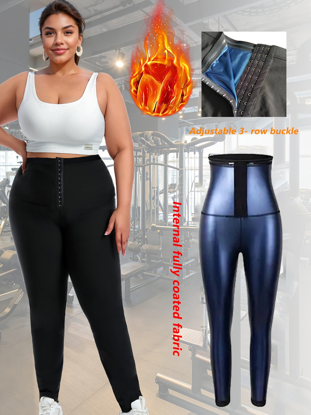 Sauna Leggings Combinaisons pour femmes Sweat Pantalons Haute Compression Slimming Thermo Waist Tr