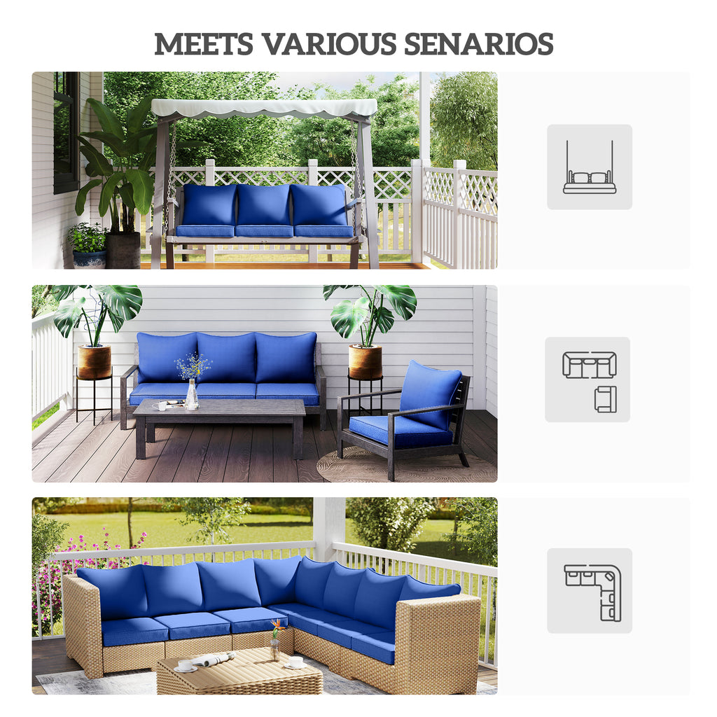 Coussins de chaise Patio ensemble de 4 avec siège et dossier