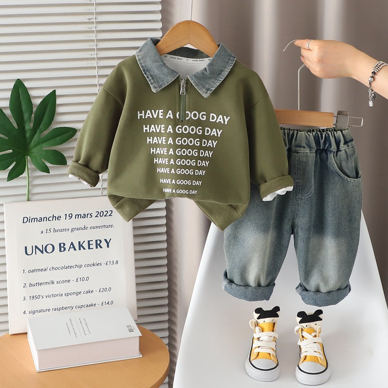 Garçons Casual Manches longues Top et Pantalons Ensemble de deux pièces