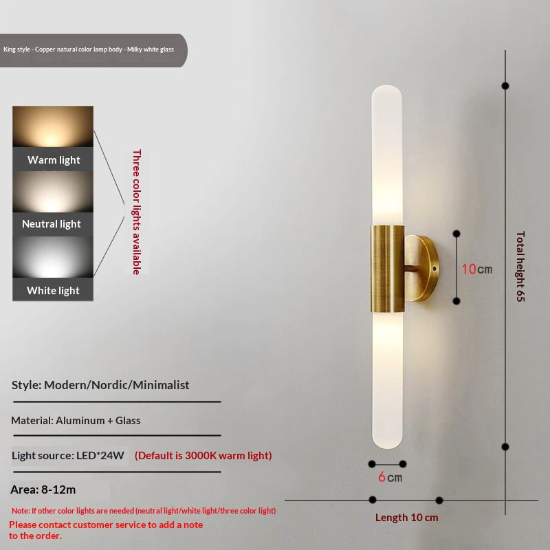 Lampe murale en verre simple de luxe nordique