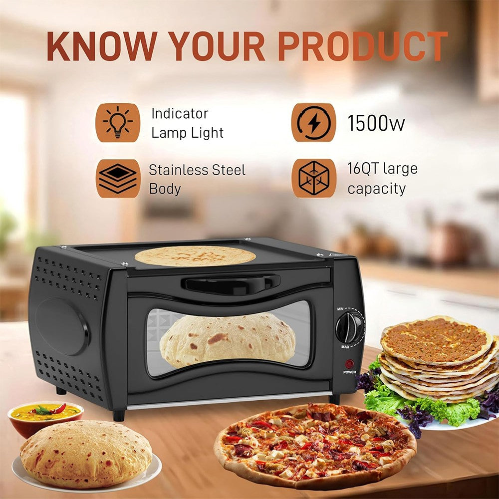 2100W Mini Four Chapati Roti Lahmacun Manakish Pizza Naan Bread Maker UK