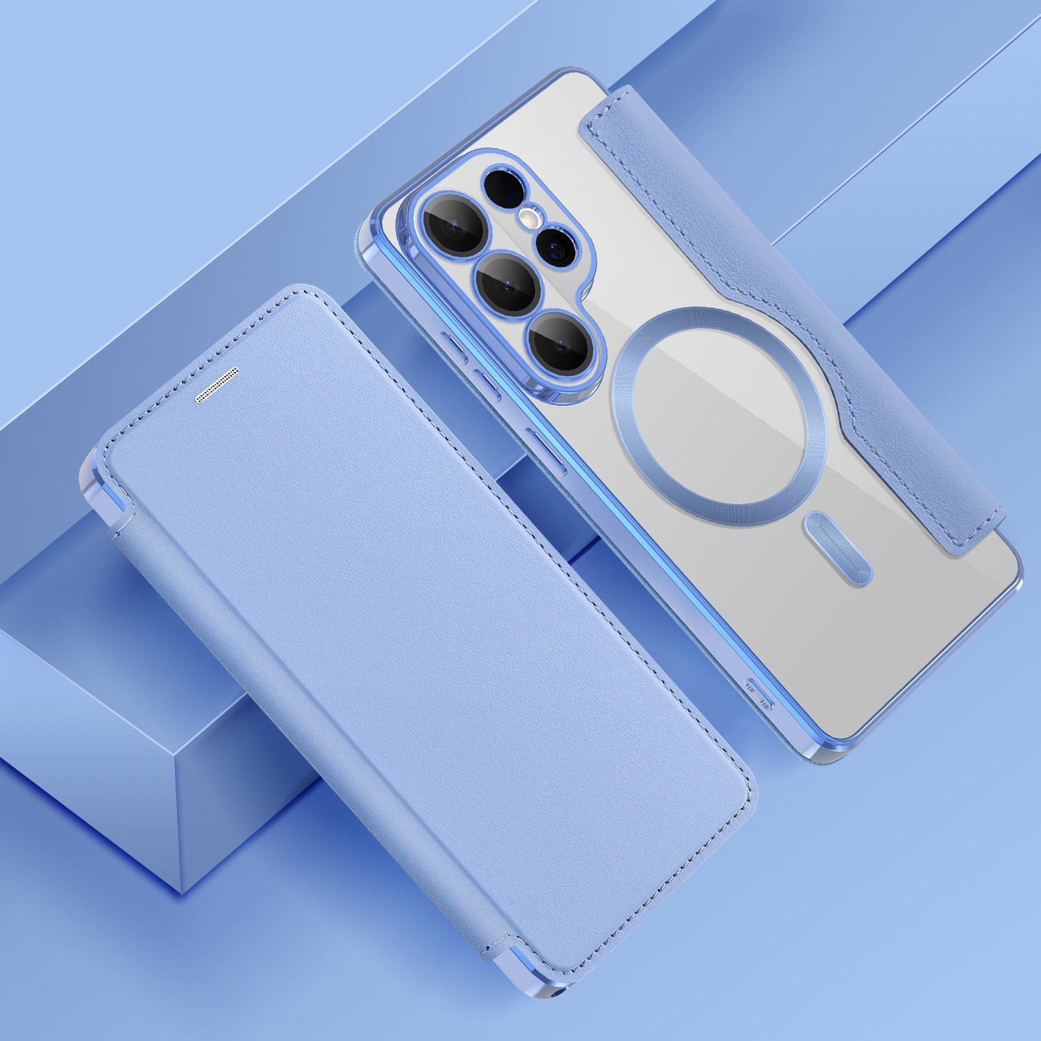 Étui de téléphone de protection anti-dérapante en cuir magnétique