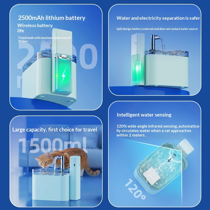 Fontaine d'eau pour animaux filtrant automatique