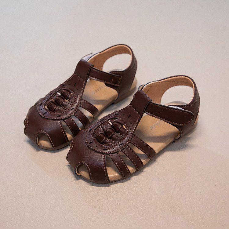 Ins Baotou Woven Roman Sandales Summer Korean Version Filles Hollow Princess Shoes Beach Wit