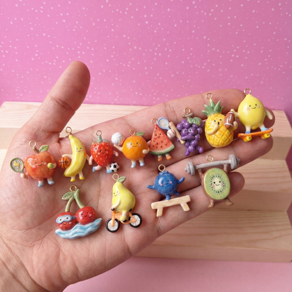 Pendentifs de style d'équipement de sport à thème fruit