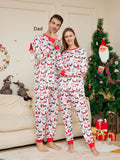 Cartoon Flower Deer Imprimer Pyjamas de Noël pour parents et enfants