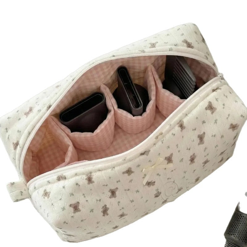 Sac de rangement en coton matelassé pour ours mignon compatible avec Airwrap Hair Styler