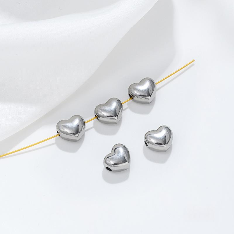 Pendentif d'espacement de coeur double face pour bracelet bricolage