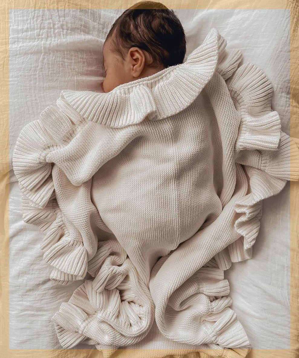Couvertures de bébé tricotées Newborn Swaddle Wrap Ruffle