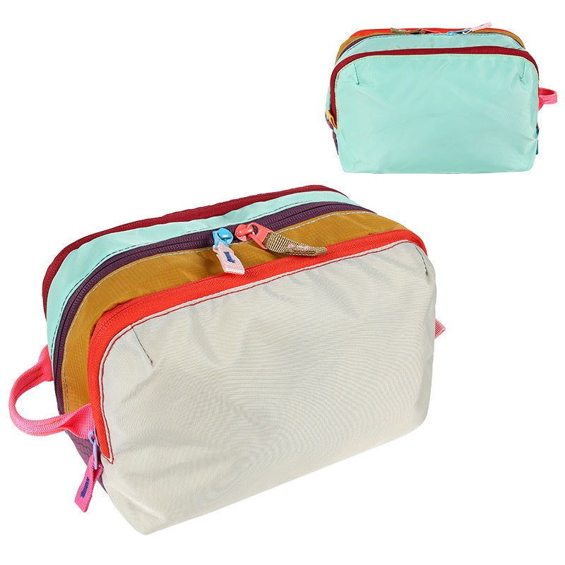 Stockage pliable Brodé Couleur-Block Crossbody Sac de maquillage