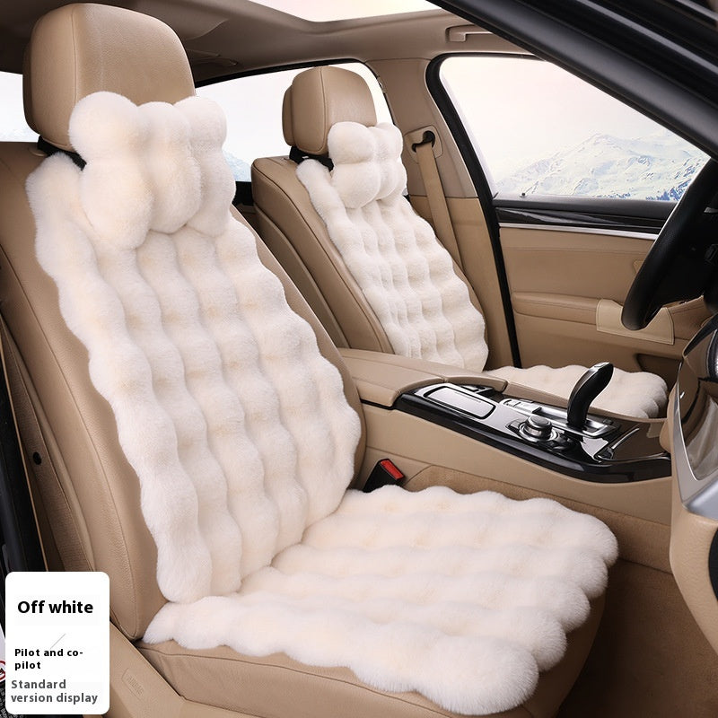 Coussin de voiture d'hiver en velours bulle Épaisseur chaud en peluche chaud Coussins de siège universel chaud Co