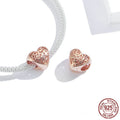 S925 Perles de coeur d'arbre de vie en argent sterling