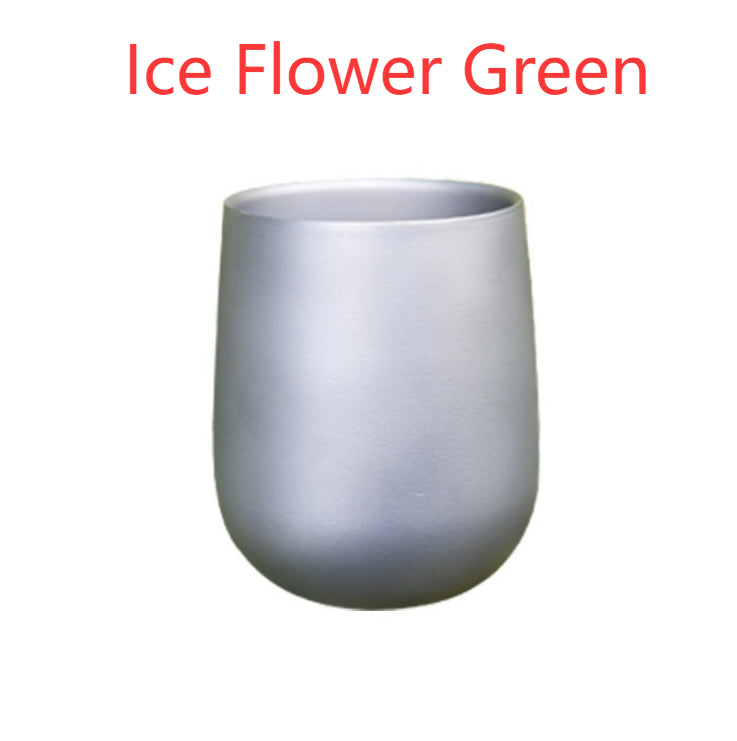 Coupe d'eau à fleurs glacées pour les ménages Coupe de camping en plein air Coupe à poignée double couche
