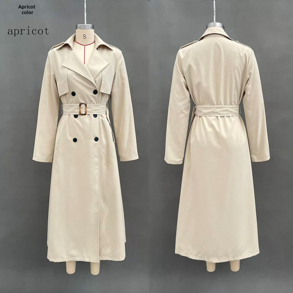 Élégant polyvalent et figuratif long manteau femmes Trench style Vêtements de dessus