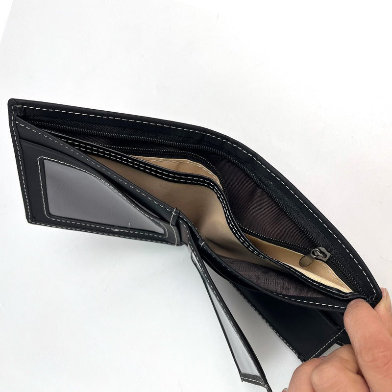 Short hommes cartes multiples fentes Zipper Personality Wallet