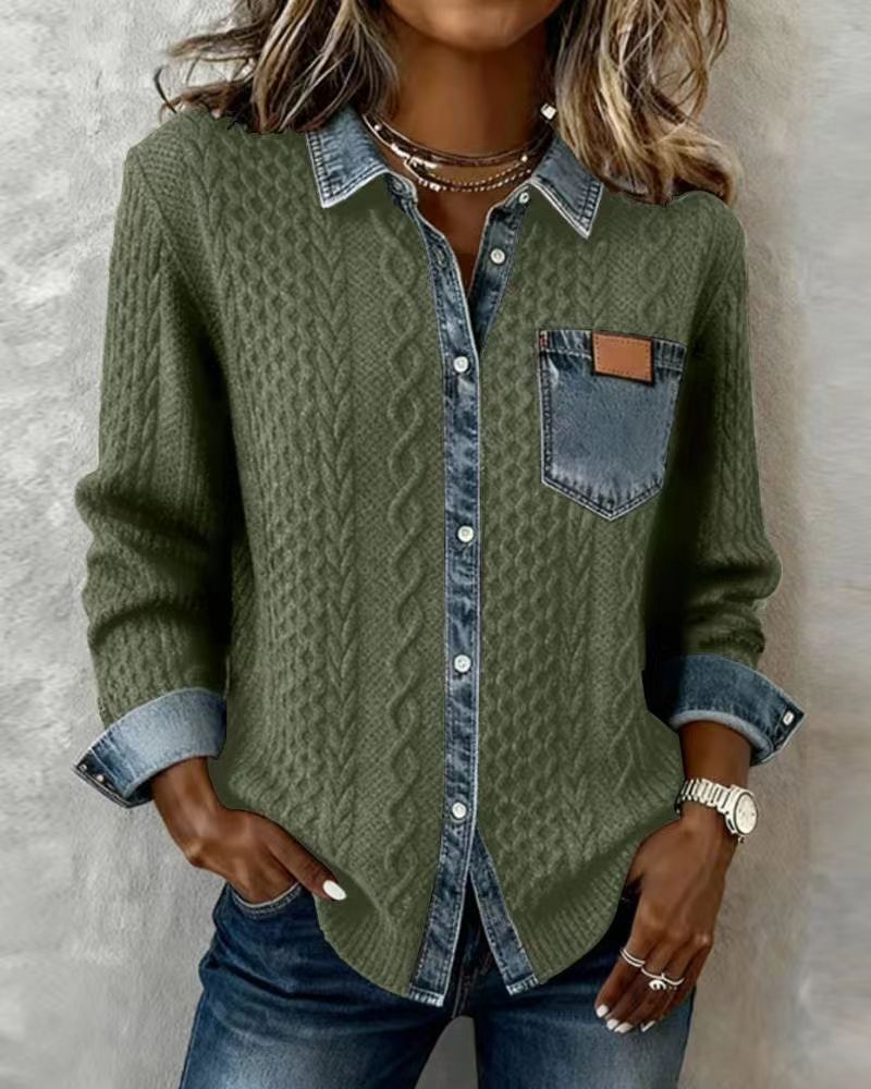 Chemise de Denim de style européen et américain pour femmes