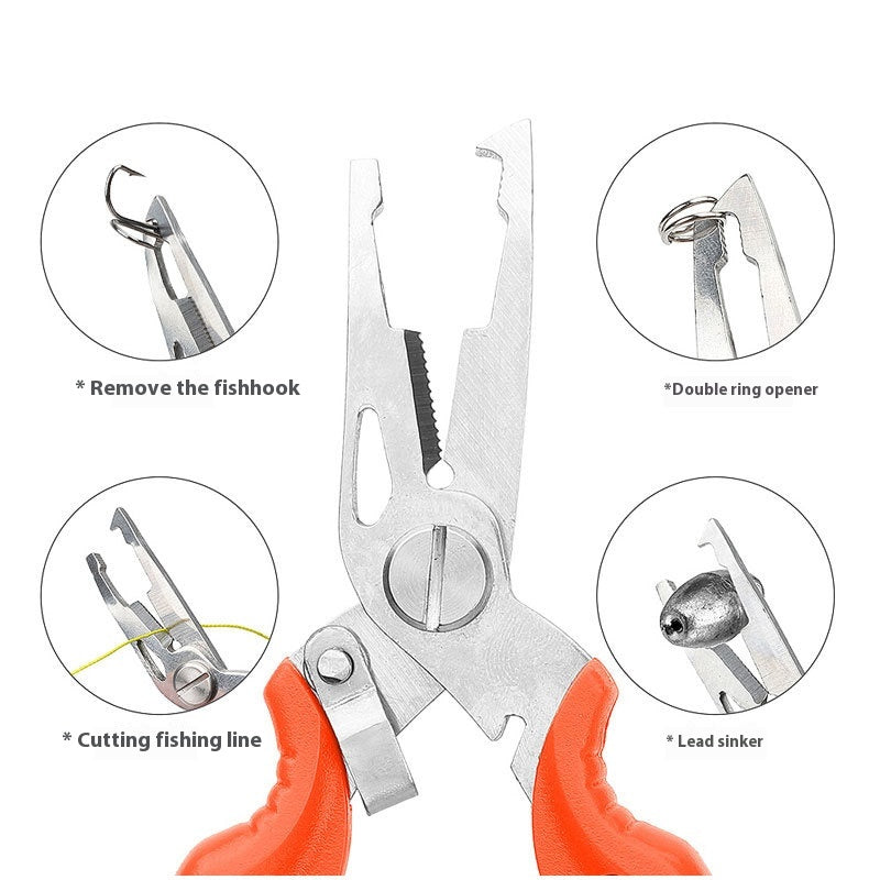 Coupe-câbles en acier inoxydable Courbé Lure Outils d'ouverture de la bague de sécurité Lure Accessoires