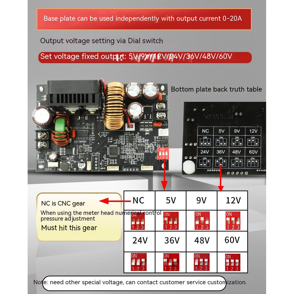 Haute puissance réglable Step-down DC 60V20A WIFI Remote App Communication Interrupting Power Su