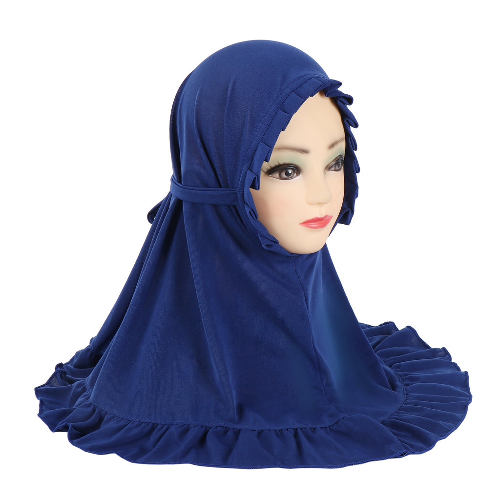 Filles Mode Personnalité Pure Couleur Ruffles Headscarf