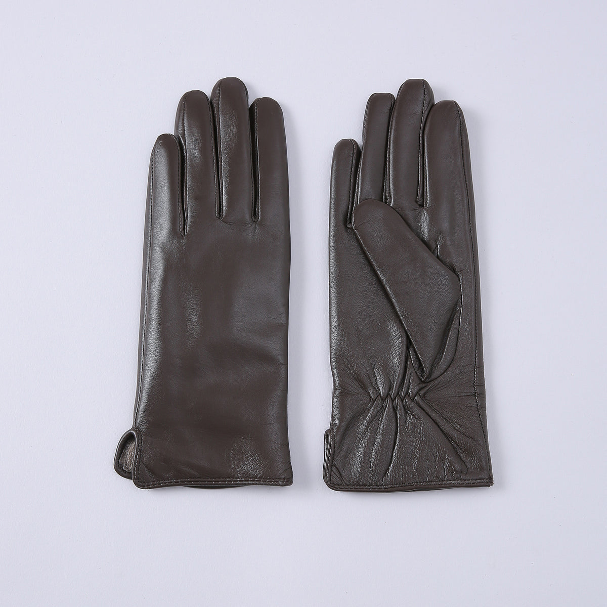 Gants en cuir thermique à couleurs solides pour femmes
