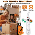 Decor gonflable Halloween 12ft avec des chauves-souris clignotantes et des fantômes blancs