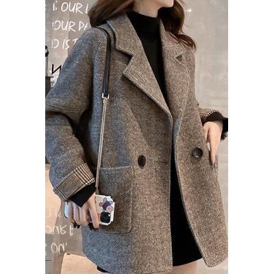 Chapeau de laine rembourré Relaxed-fit Casual Blazer Top