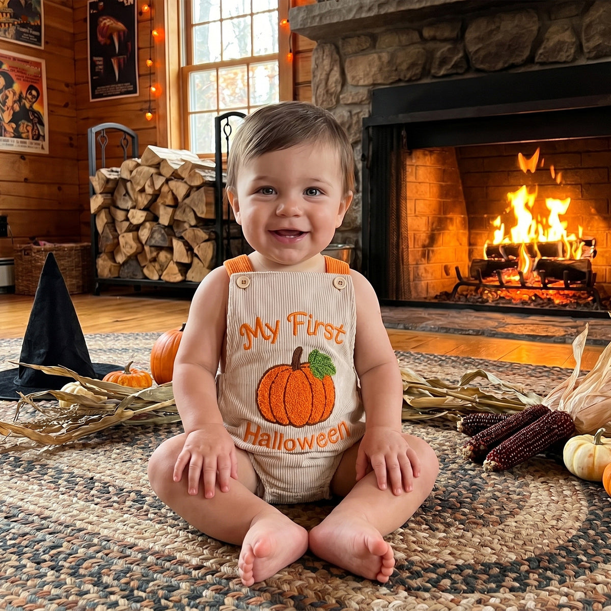 Mignon casual bébé onesie Waffle-Knit Combinaison