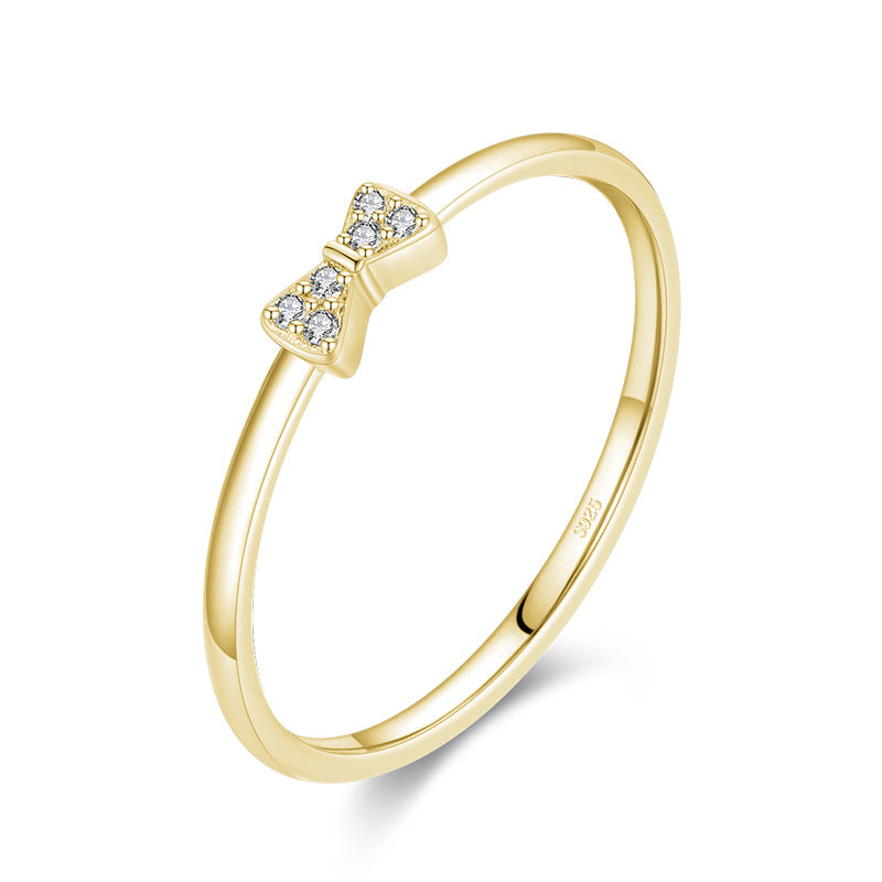 S925 Argent Sterling All-Match Simple Coréen Trendy Micro-Inlaid Index Finger Ring Mode